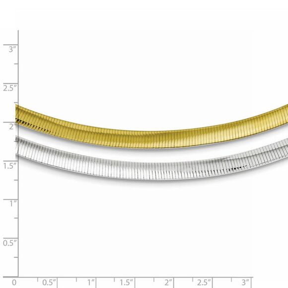 5.75mm Sterling Silver & Gold Tone Reversible Cubetto Necklace, 18 in - Picture 3 of 6